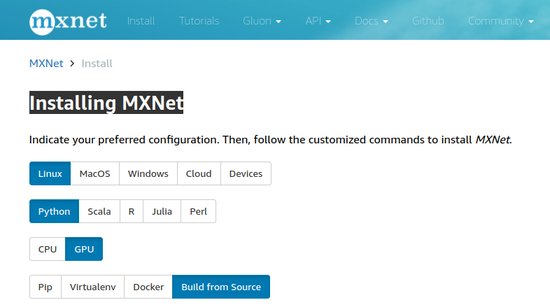 mxnet-build-configuration